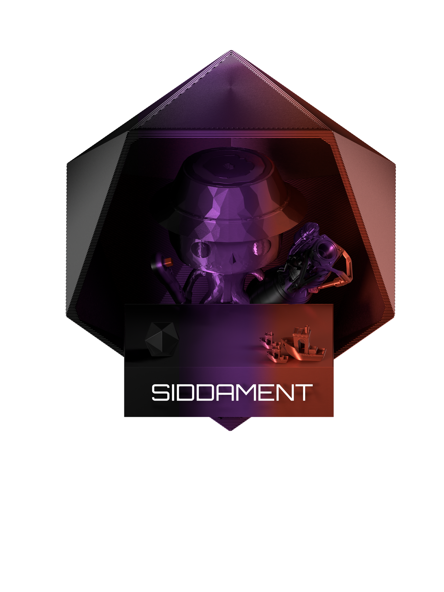 Tricolour PLA Black/Purple/Copper