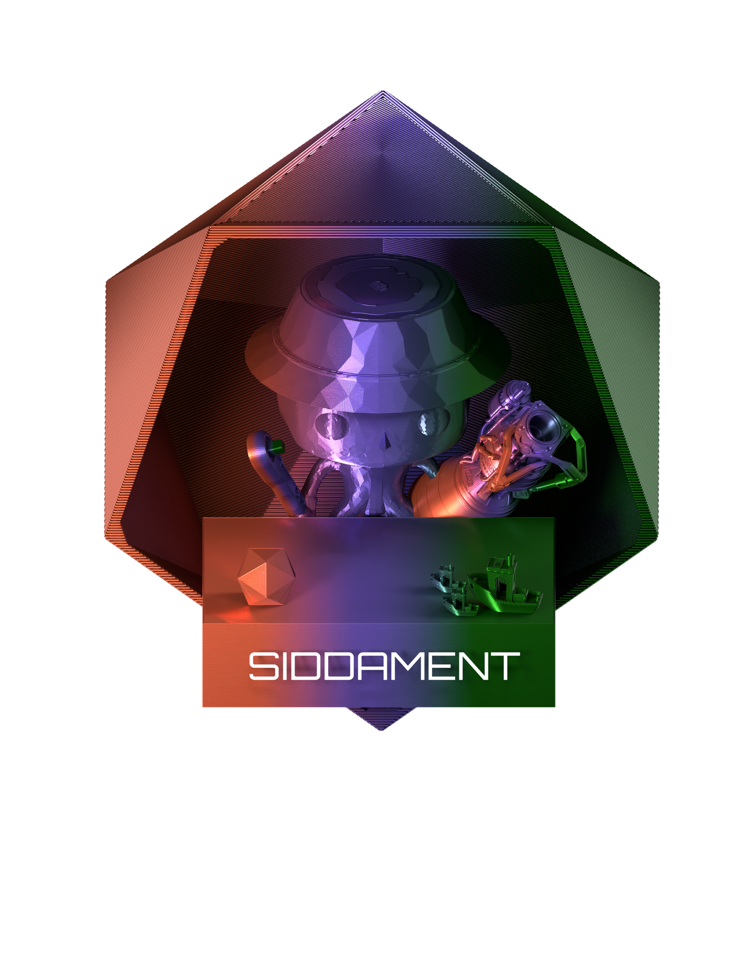 Tricolour PLA Orange/Blue/Green