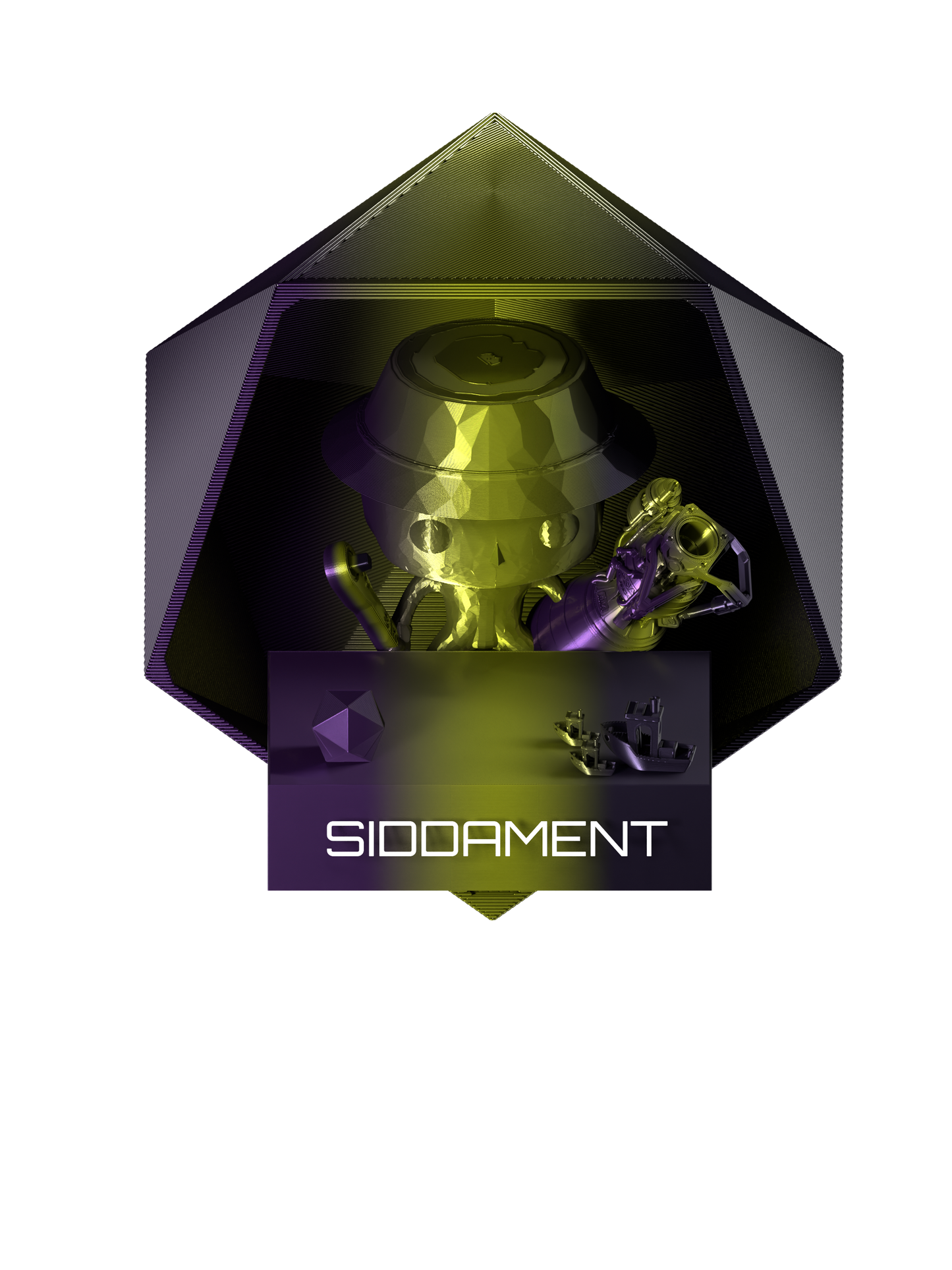 Tricolour PLA Purple/Gold/Black