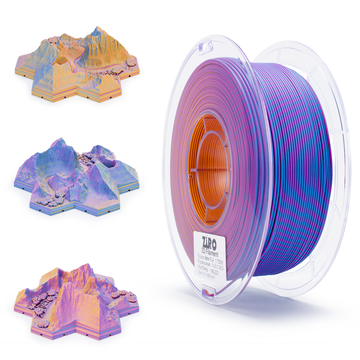 Purple Sunset Tri Colour Matte PLA
