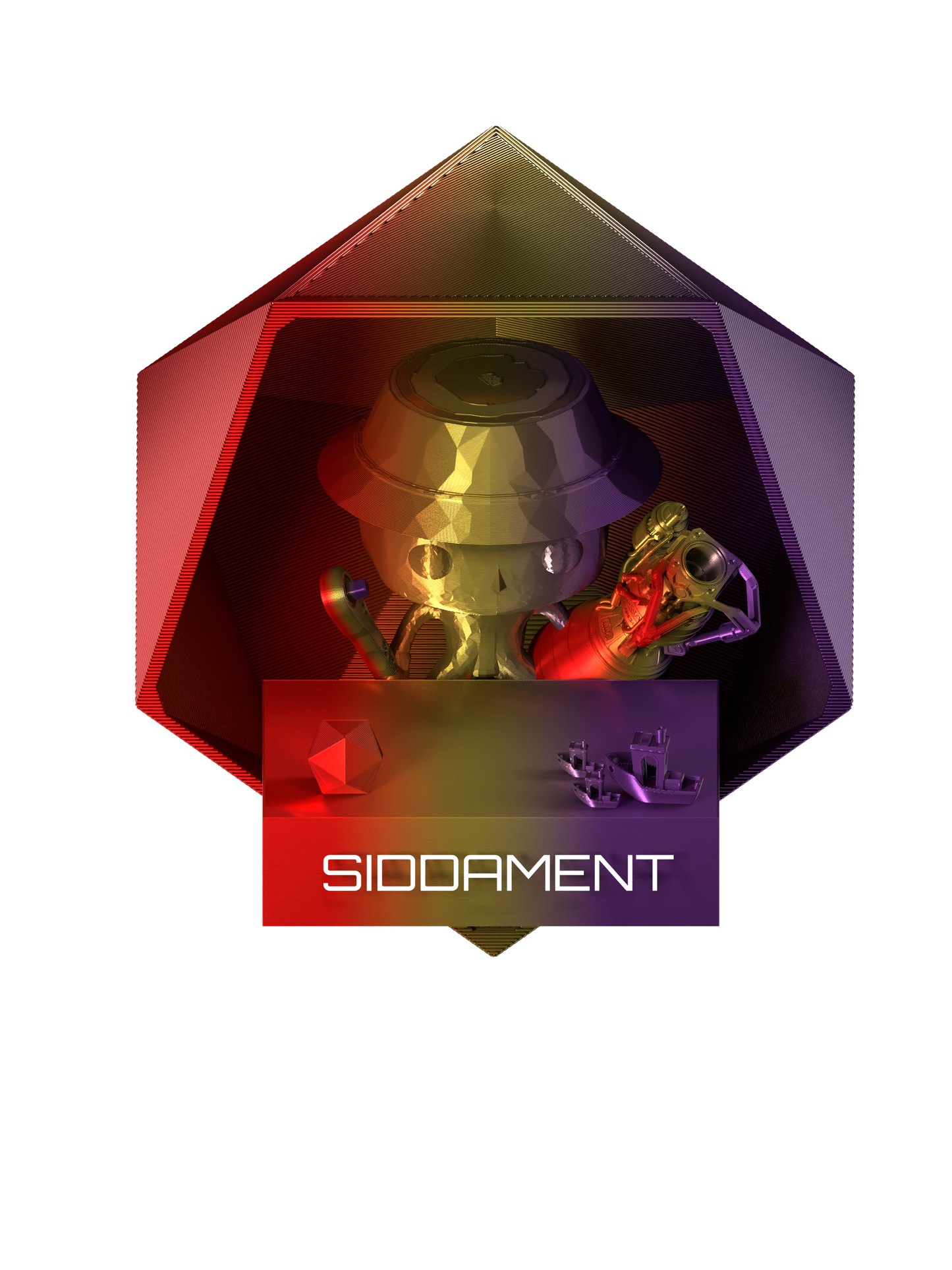 Tricolour PLA Red/Gold/Purple