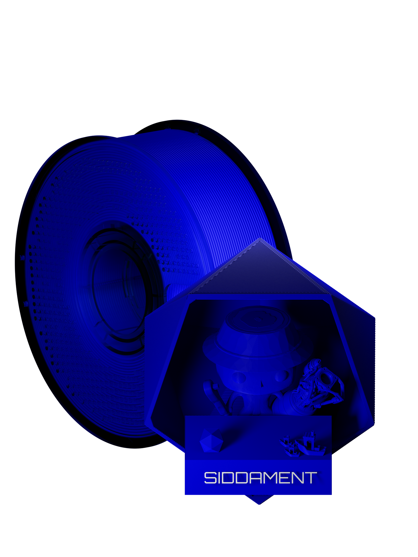 Deep Blue Matte PLA V2 filament spool
