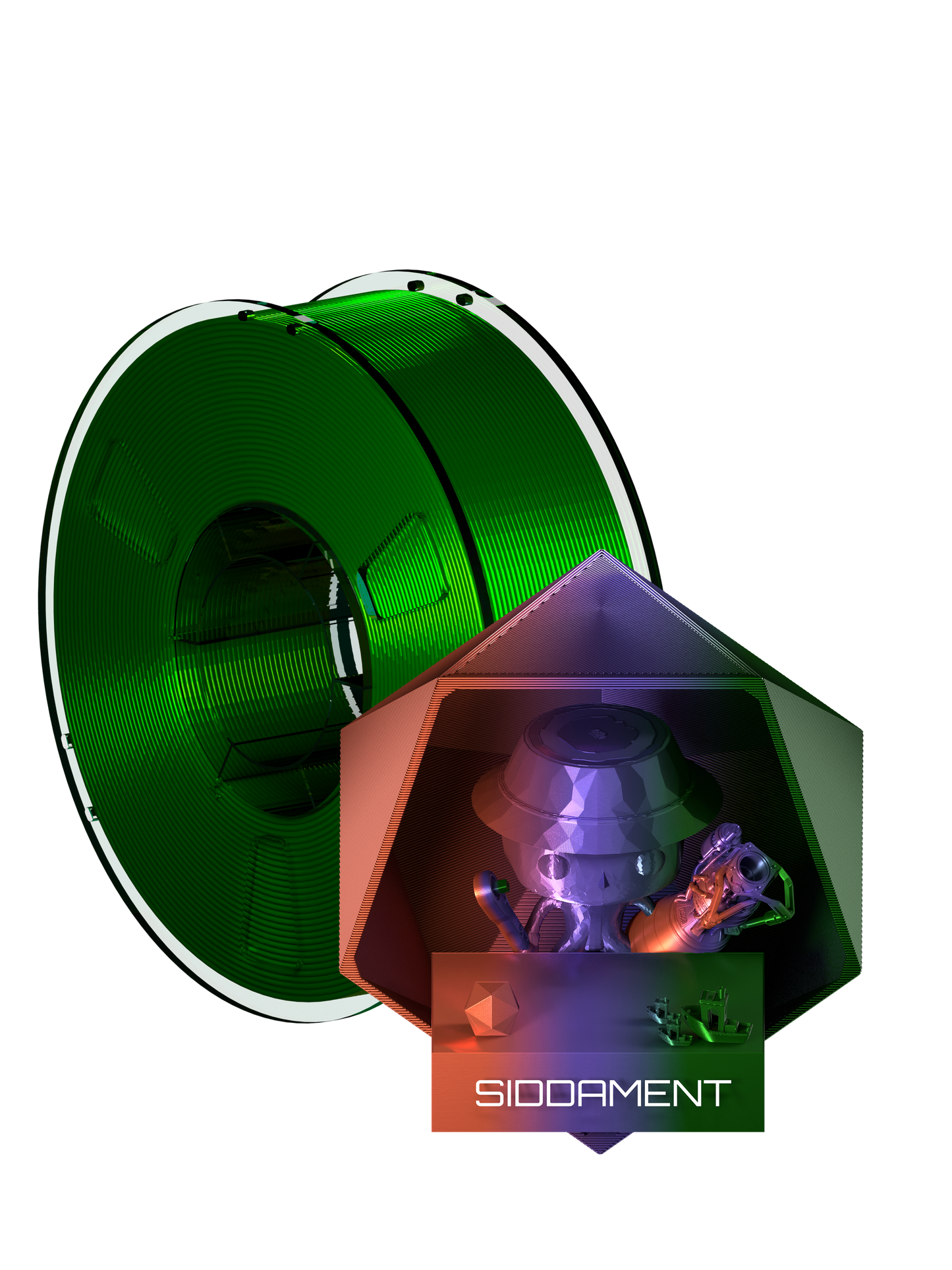 Tricolour PLA Orange/Blue/Green