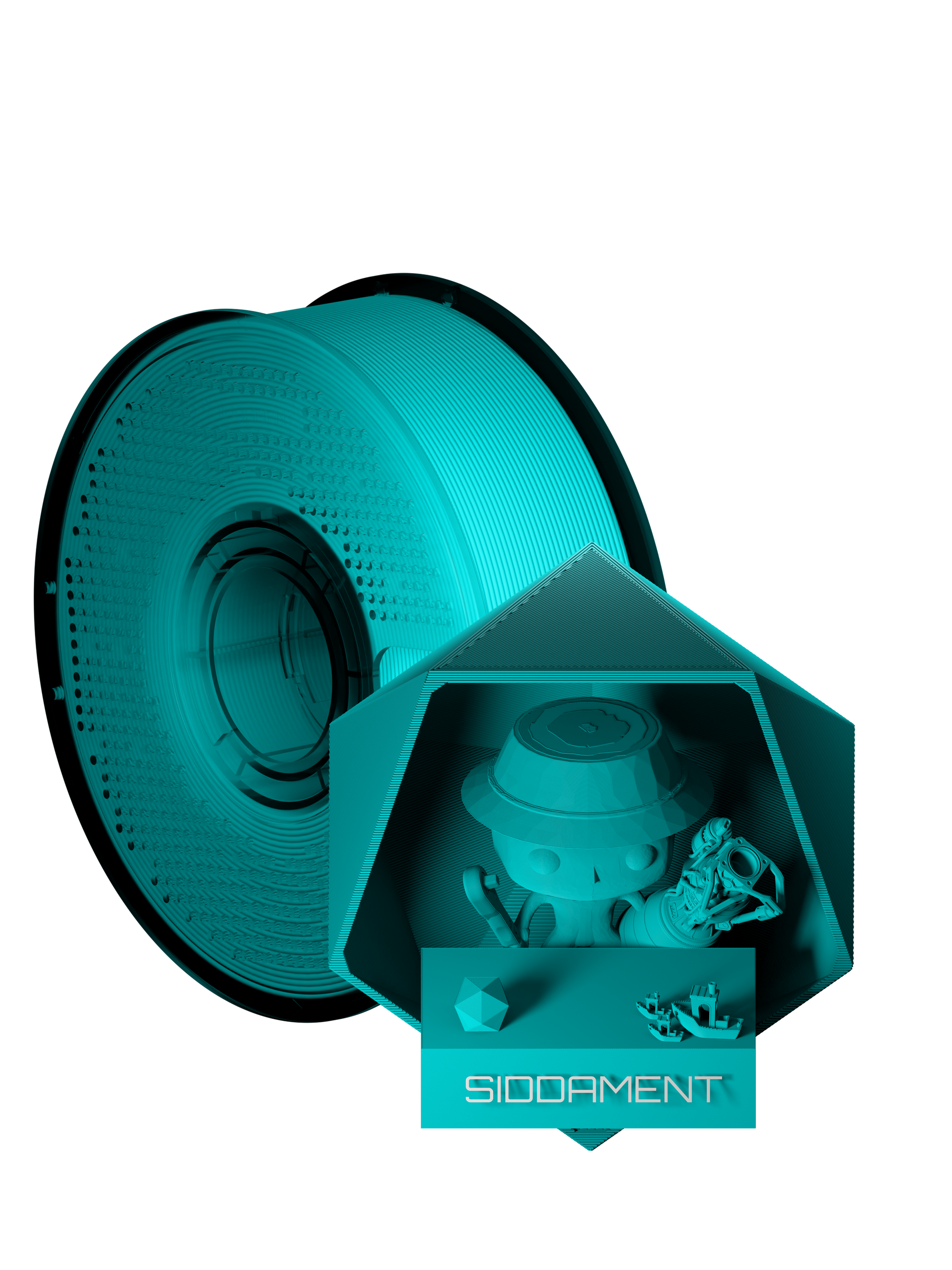 Ice Blue Matte PLA V2 filament spool