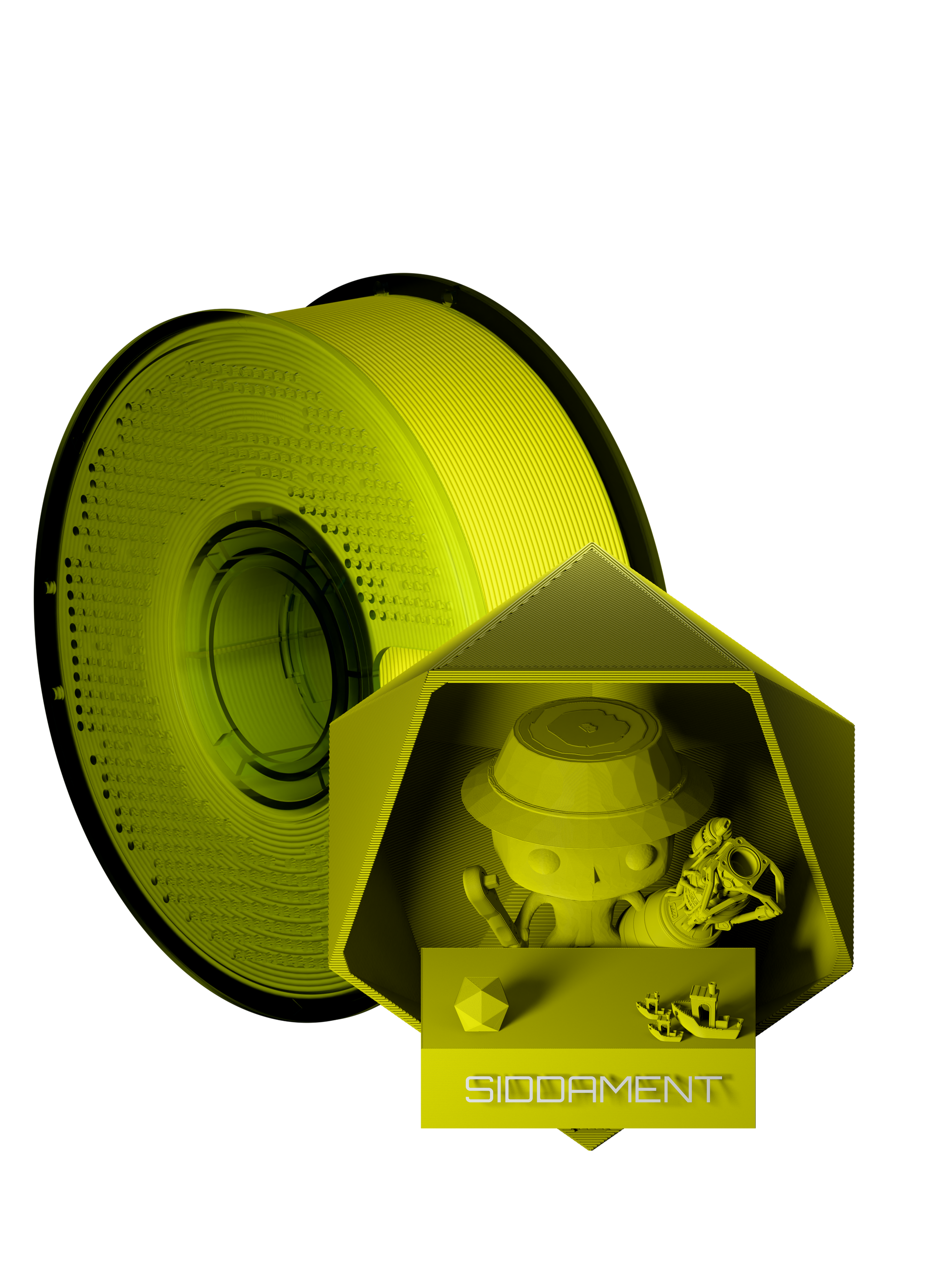 Pure Yellow Matte PLA V2 filament spool