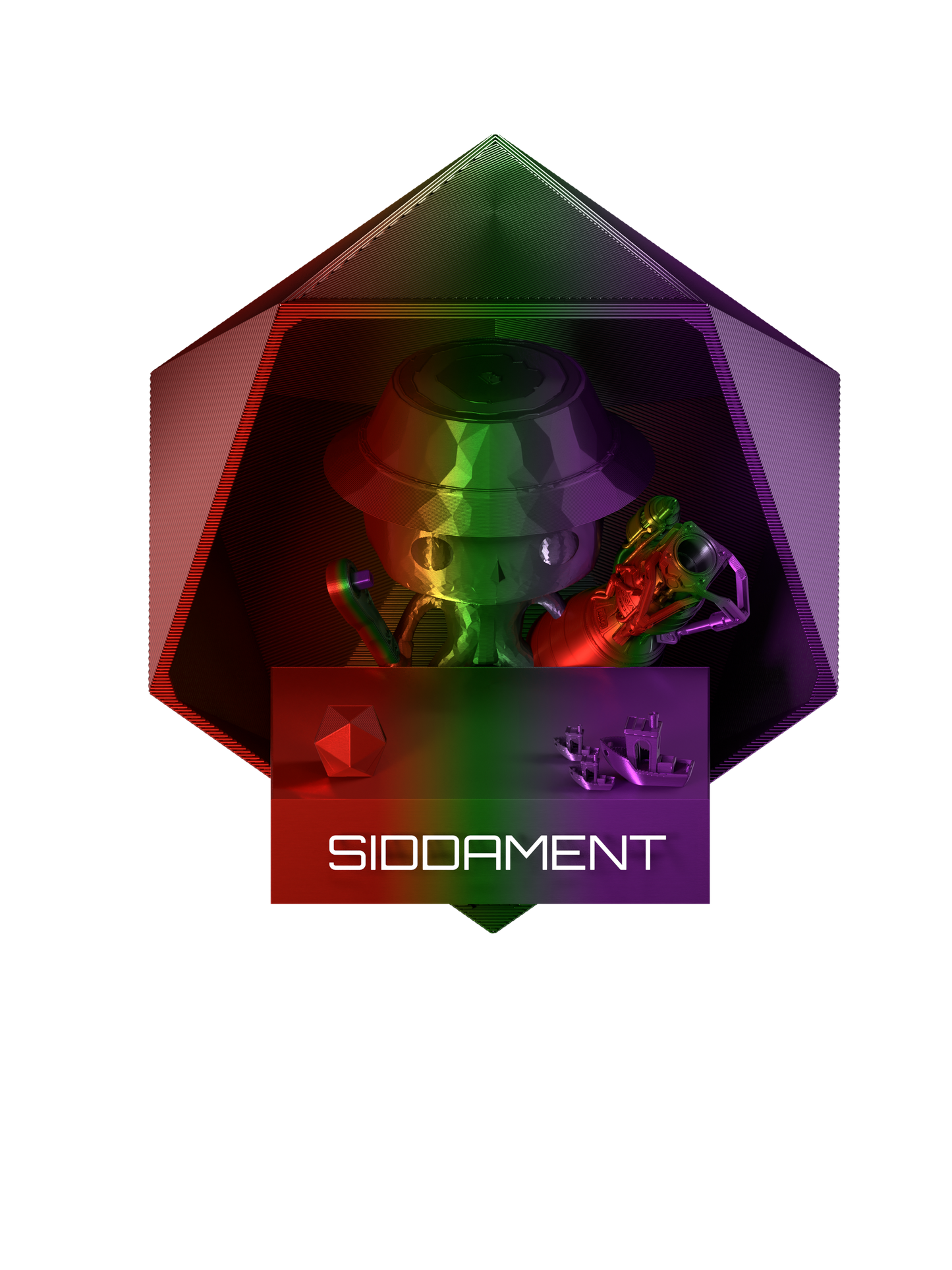 Tricolour PLA Red/Green/Purple