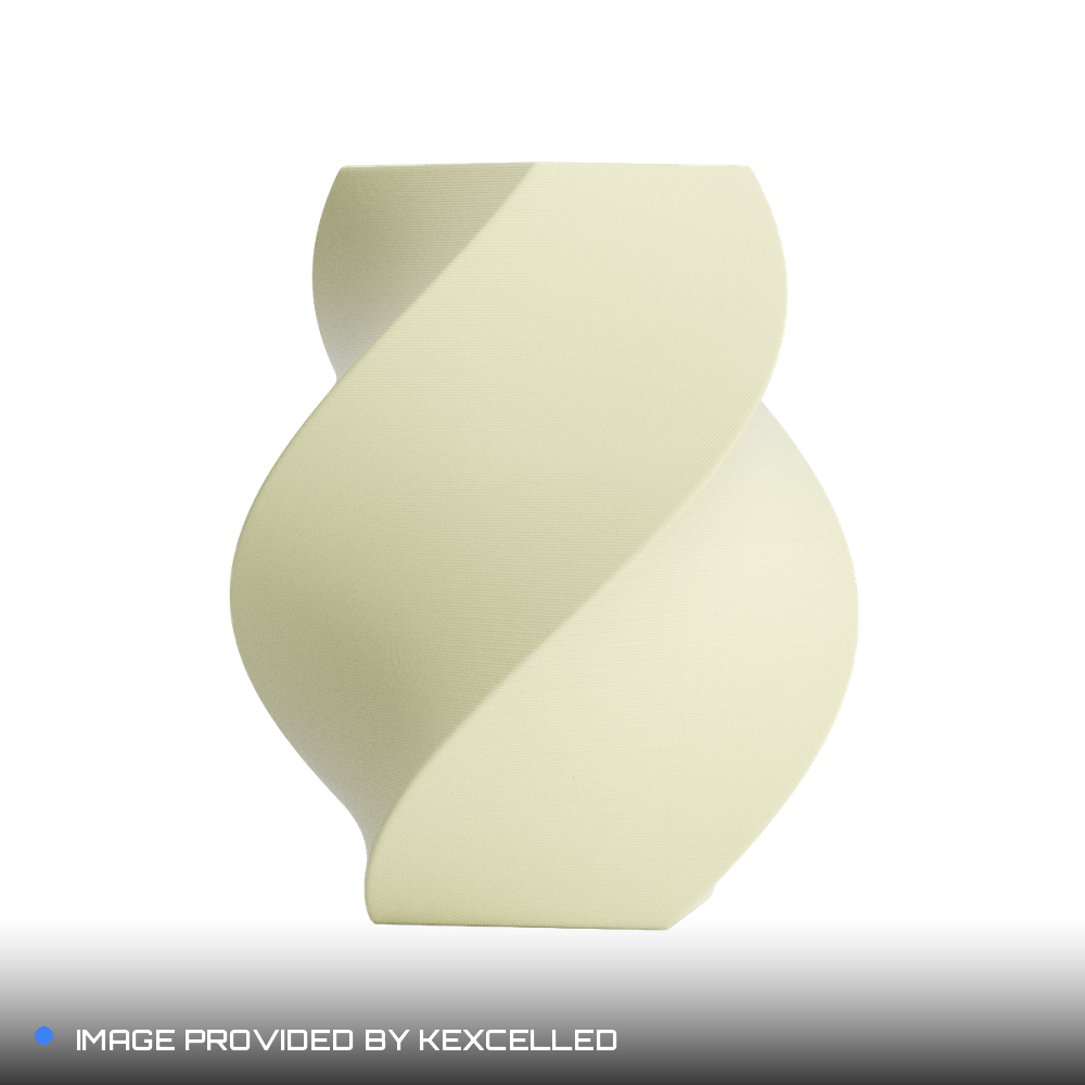 Matte Creamy Yellow PLA V4 printed sample, image provided by Kexcelled