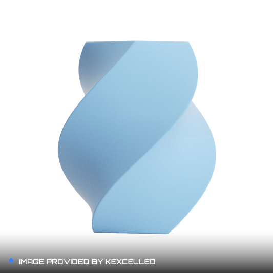 Matte Ice Blue PLA V4 printed sample, image provided by Kexcelled