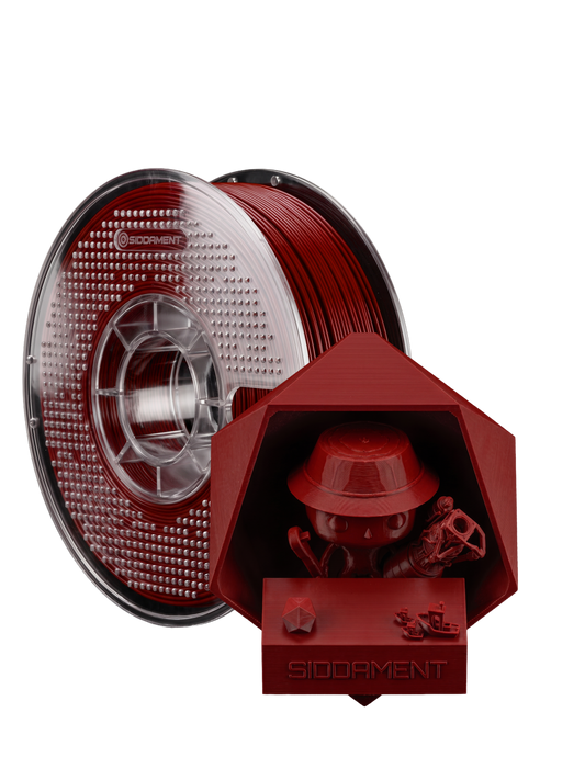 Matte Oxblood PLA V2 1.75mm 1kg filament and printed parts