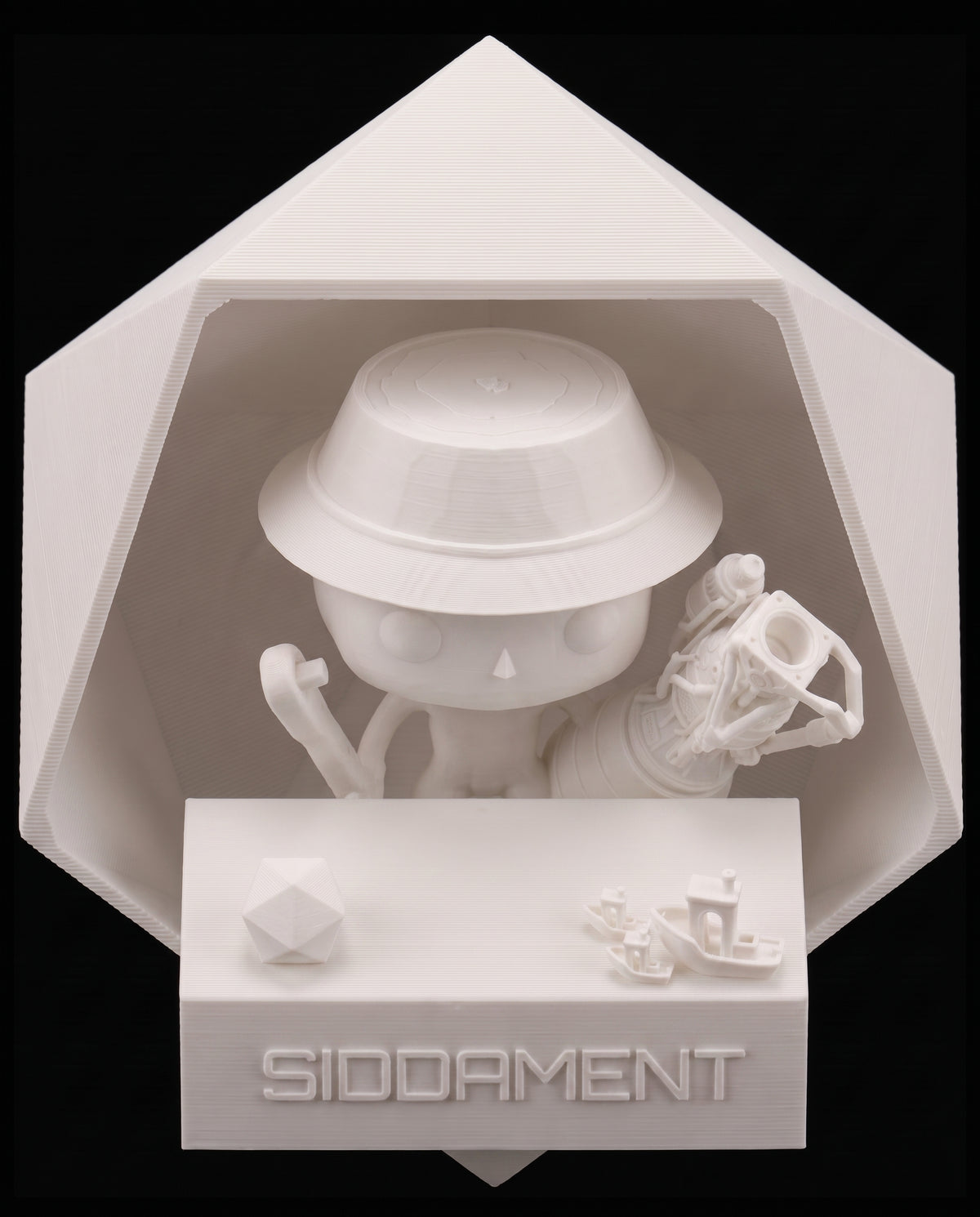 Matte White PLA V4, printed SIDDAMENT figure
