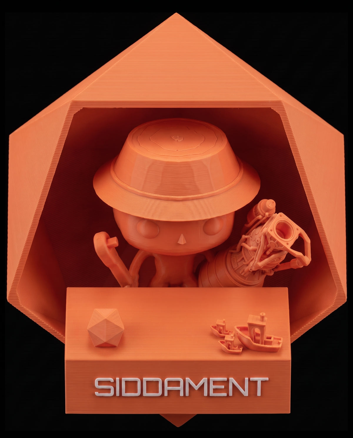 Matte Orange Red PLA V4, printed SIDDAMENT figure