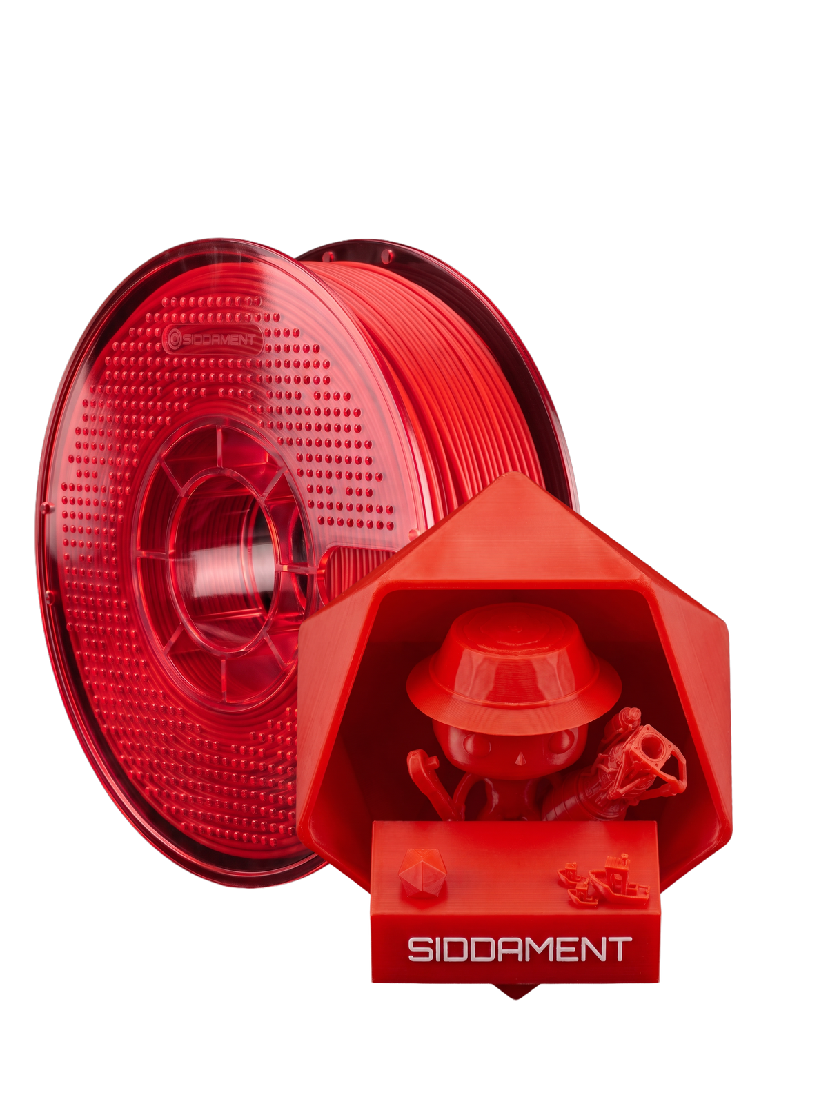 Red TPU 95A on a SIDDAMENT spool with a printed figure